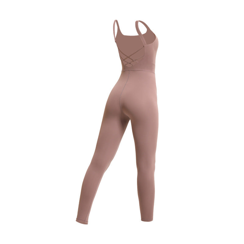 Yoga Clothes With Chest PadPeach Buttocks Bodysuit