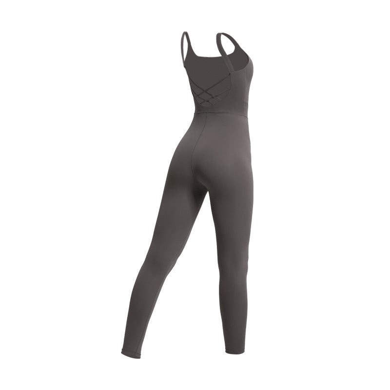 Yoga Clothes With Chest PadPeach Buttocks Bodysuit